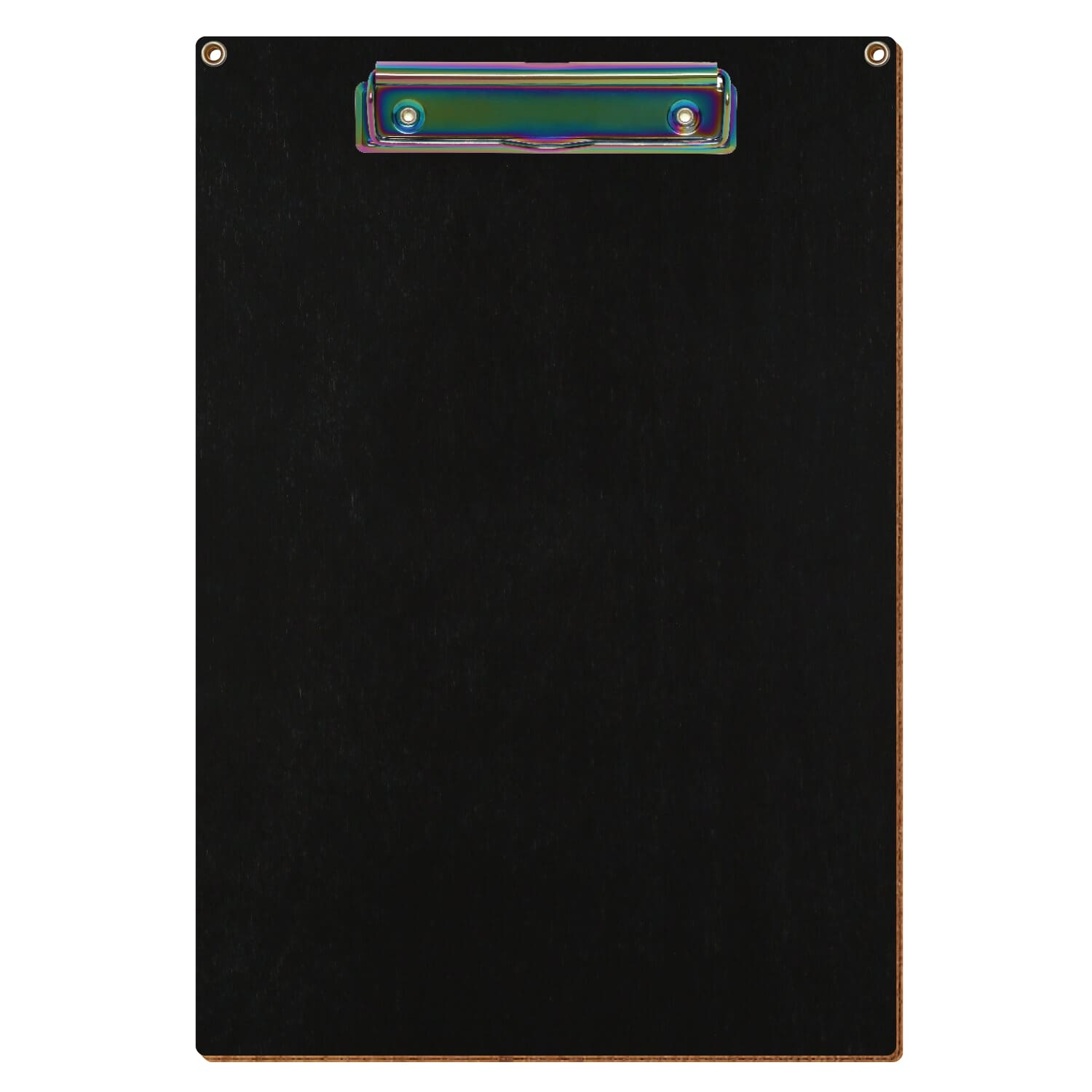 Klemmbrett Standardform Schwarz mit 2 Ösen A4 hochkant Bügelklemme Regenbogen