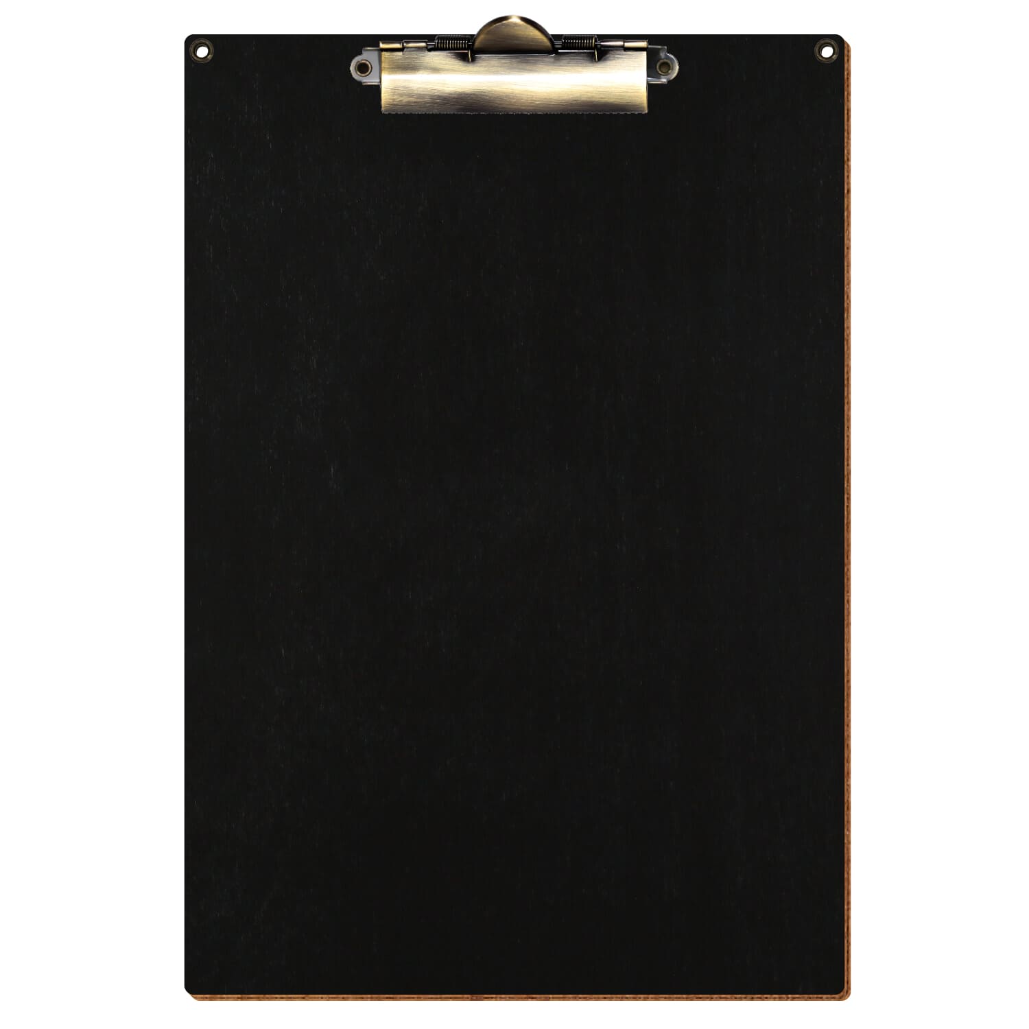 Klemmbrett Standardform Schwarz mit 2 Ösen A4 hochkant Zahnklemme antik
