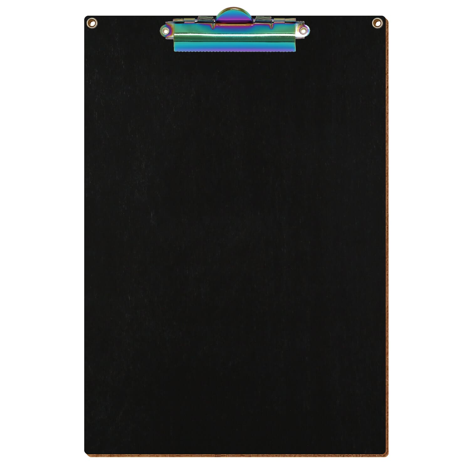 Klemmbrett Standardform Schwarz mit 2 Ösen A4 hochkant Zahnklemme Regenbogen