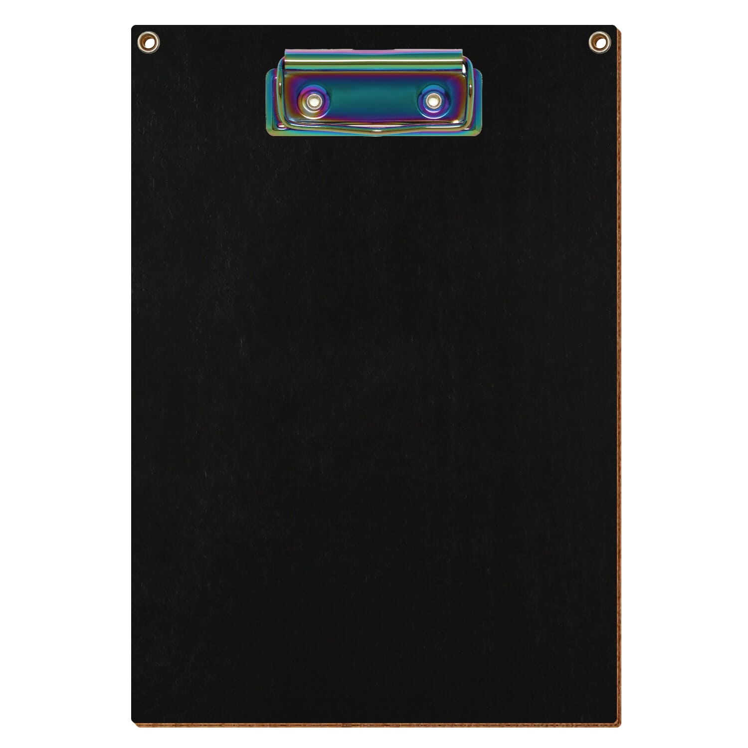 Klemmbrett Standardform Schwarz mit 2 Ösen A5 hochkant Bügelklemme Regenbogen