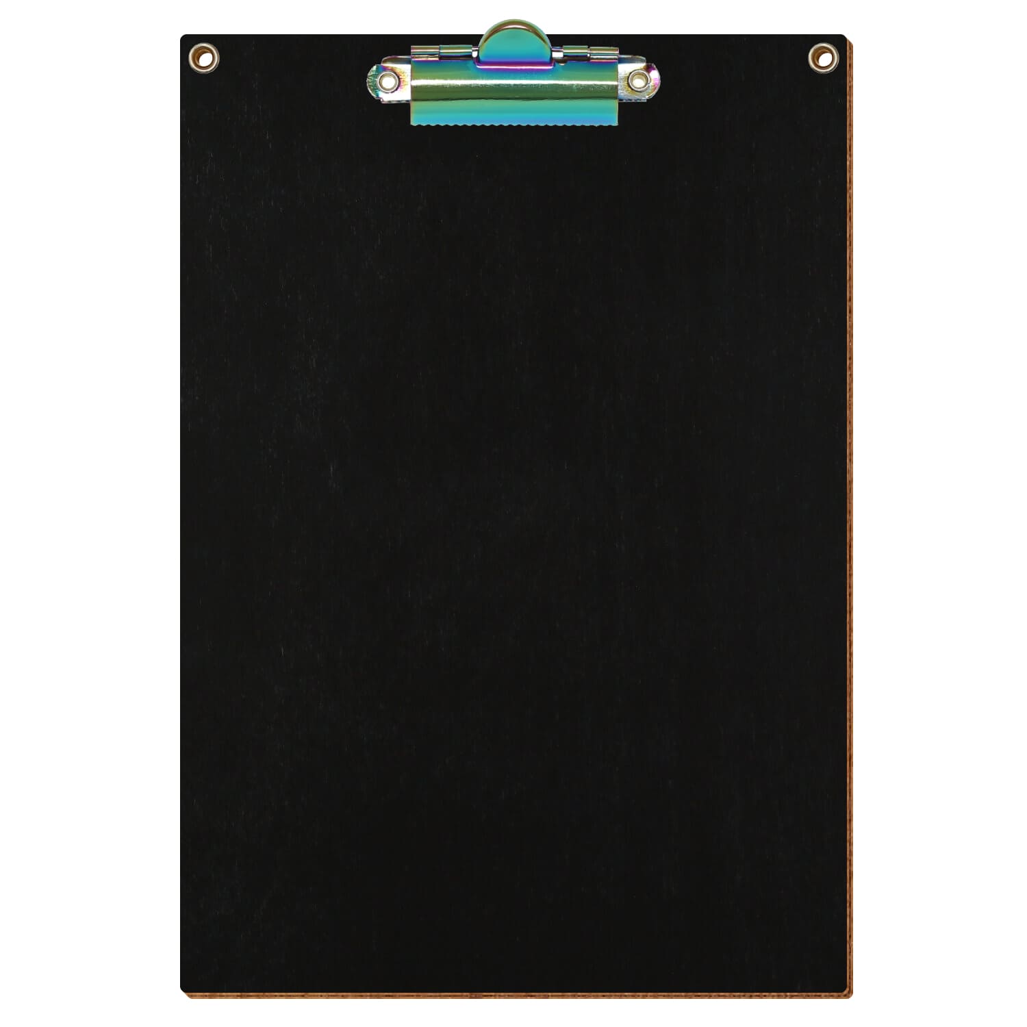 Klemmbrett Standardform Schwarz mit 2 Ösen A5 hochkant Zahnklemme Regenbogen