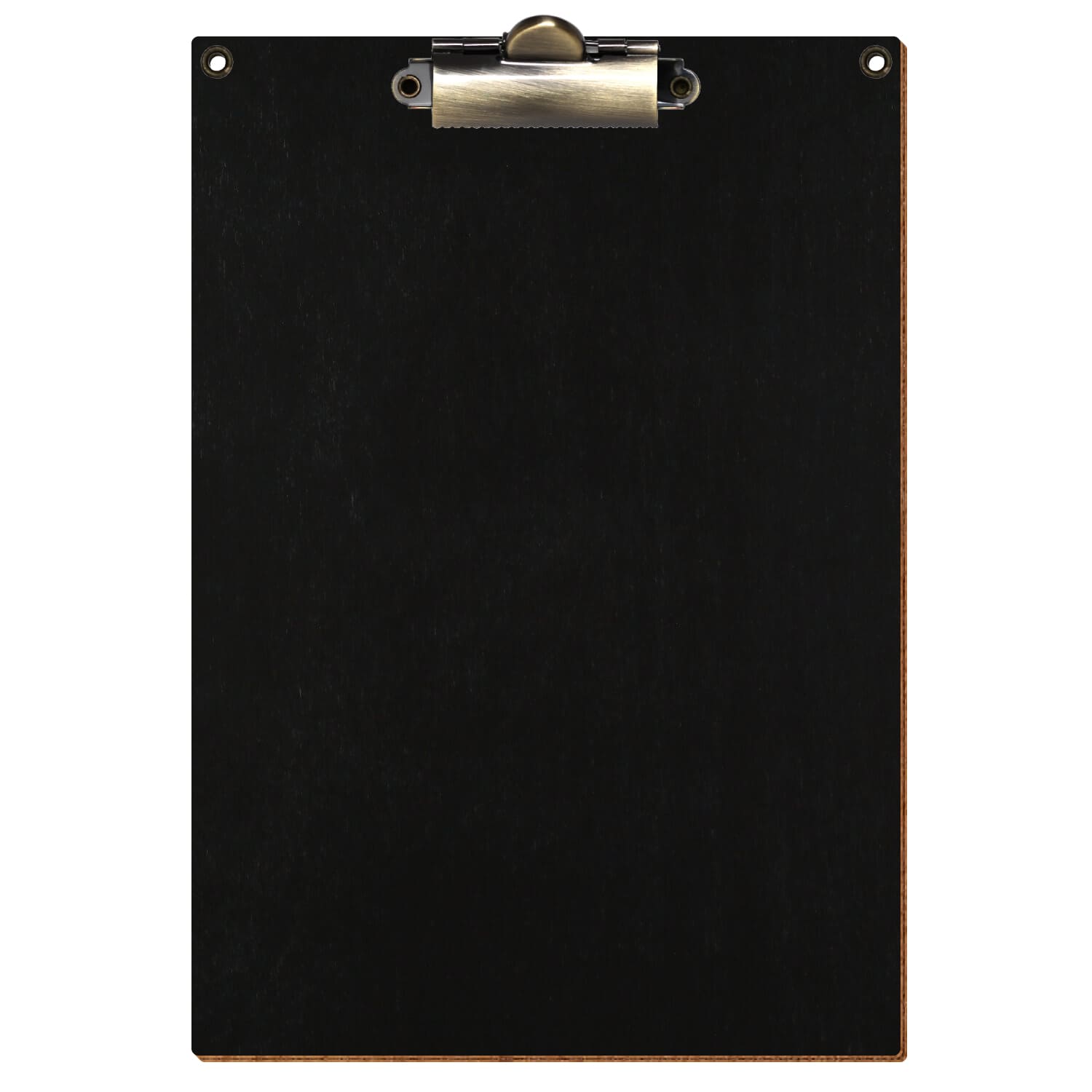 Klemmbrett Standardform Schwarz mit 2 Ösen A5 hochkant Zahnklemme antik