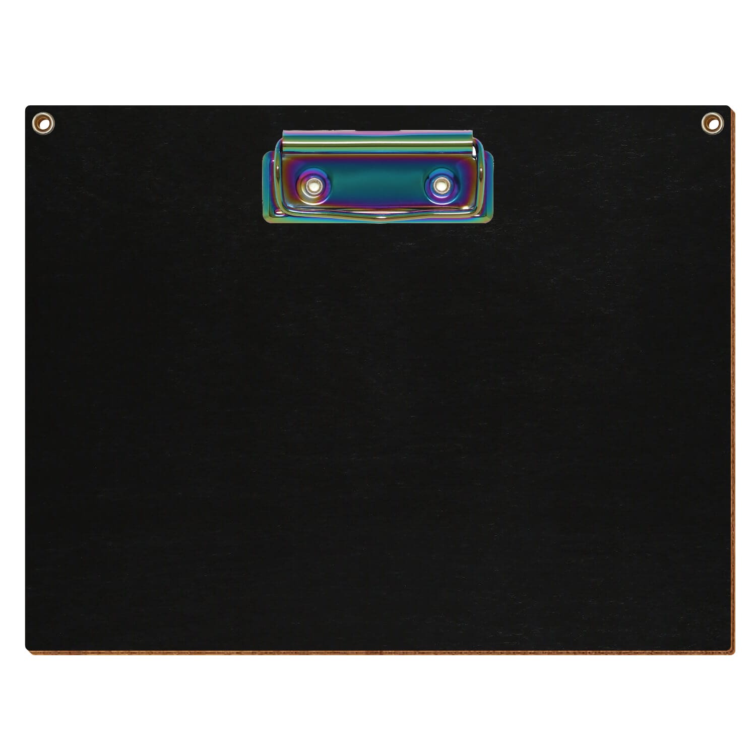 Klemmbrett Standardform Schwarz mit 2 Ösen A5 querkant Bügelklemme Regenbogen