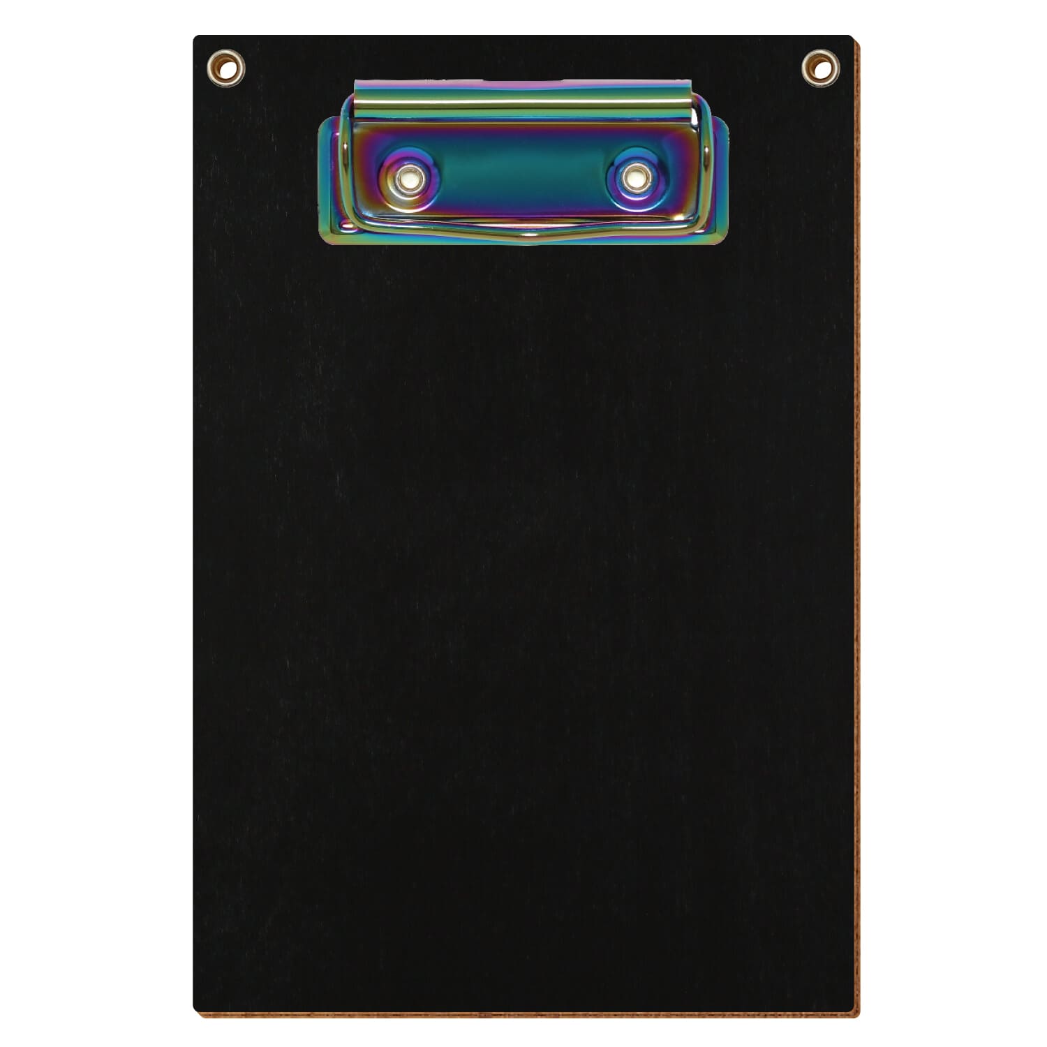 Klemmbrett Standardform Schwarz mit 2 Ösen A6 hochkant Bügelklemme Regenbogen