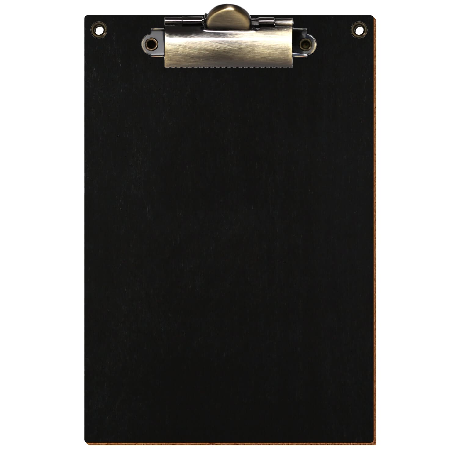 Klemmbrett Standardform Schwarz mit 2 Ösen A6 hochkant Zahnklemme antik