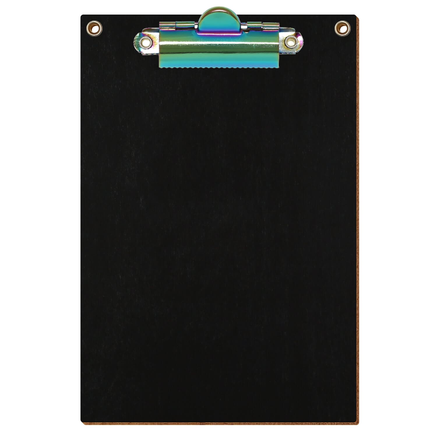 Klemmbrett Standardform Schwarz mit 2 Ösen A6 hochkant Zahnklemme Regenbogen