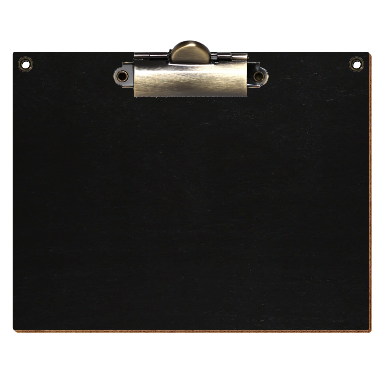 Klemmbrett Standardform Schwarz mit 2 Ösen A6 querkant Zahnklemme antik