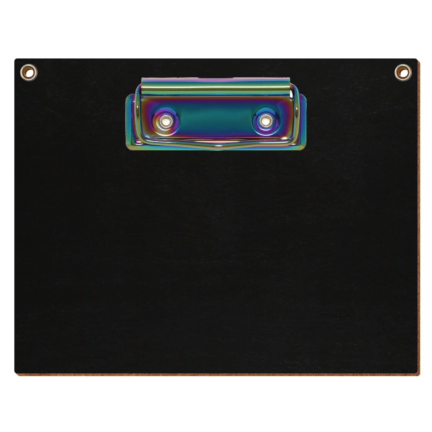Klemmbrett Standardform Schwarz mit 2 Ösen A6 querkant Bügelklemme Regenbogen
