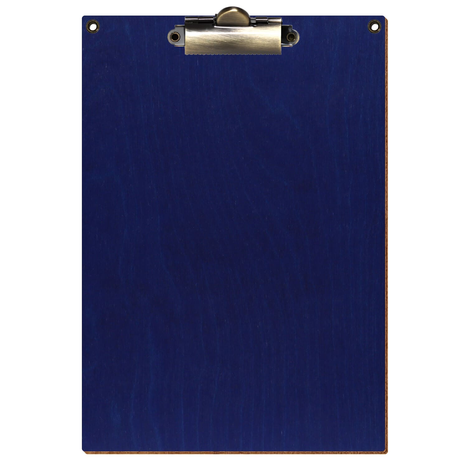 Klemmbrett Standardform Dunkelblau mit 2 Ösen A5 hochkant Zahnklemme antik