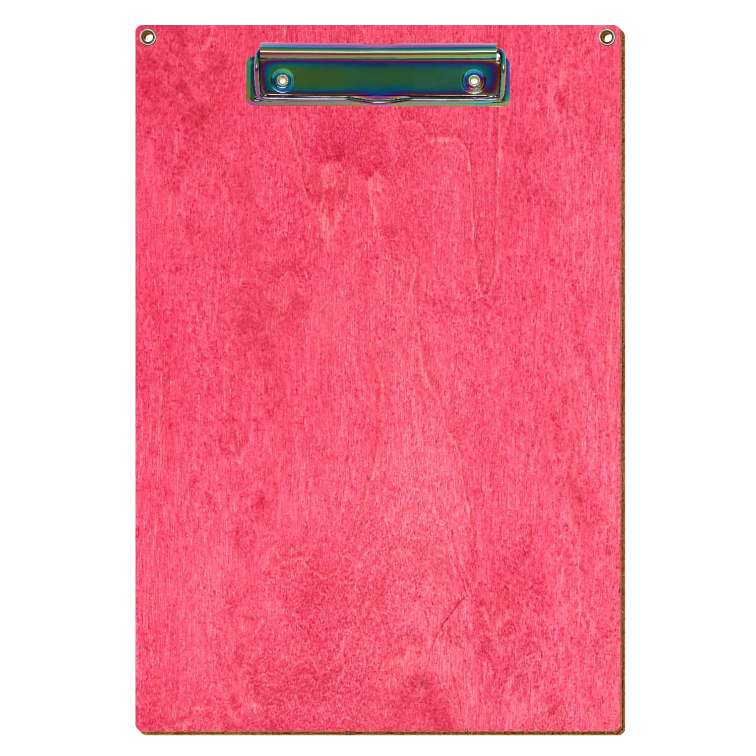 Klemmbrett Standardform Dunkelpink mit 2 Ösen A4 hochkant Bügelklemme Regenbogen