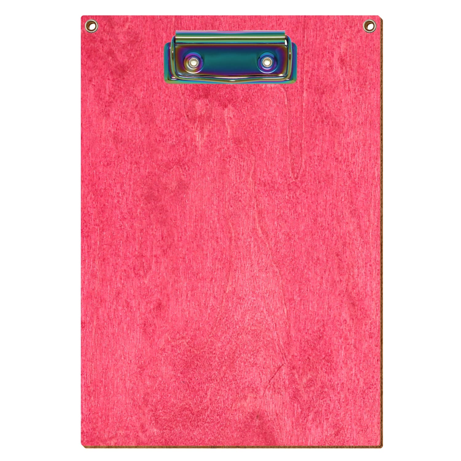 Klemmbrett Standardform Dunkelpink mit 2 Ösen A5 hochkant Bügelklemme Regenbogen