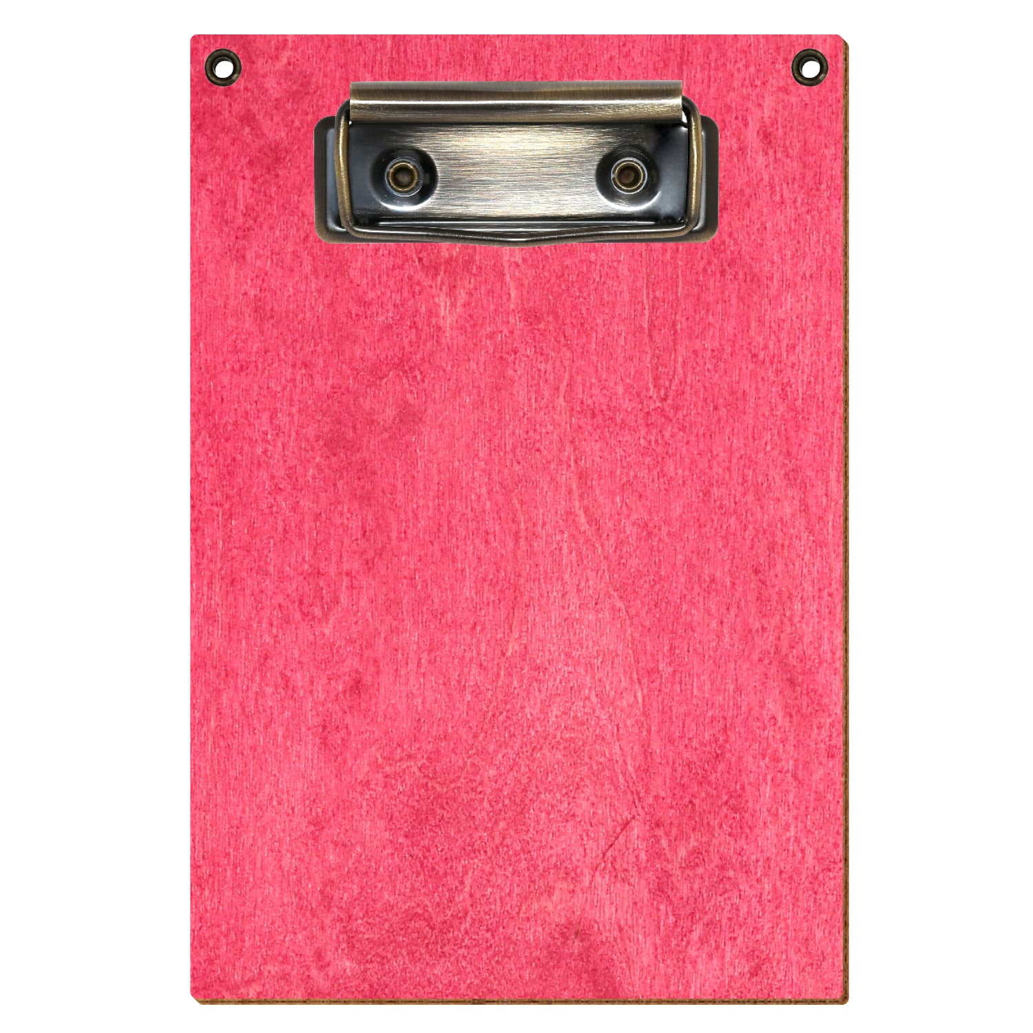 Klemmbrett Standardform Dunkelpink mit 2 Ösen A6 hochkant Bügelklemme antik