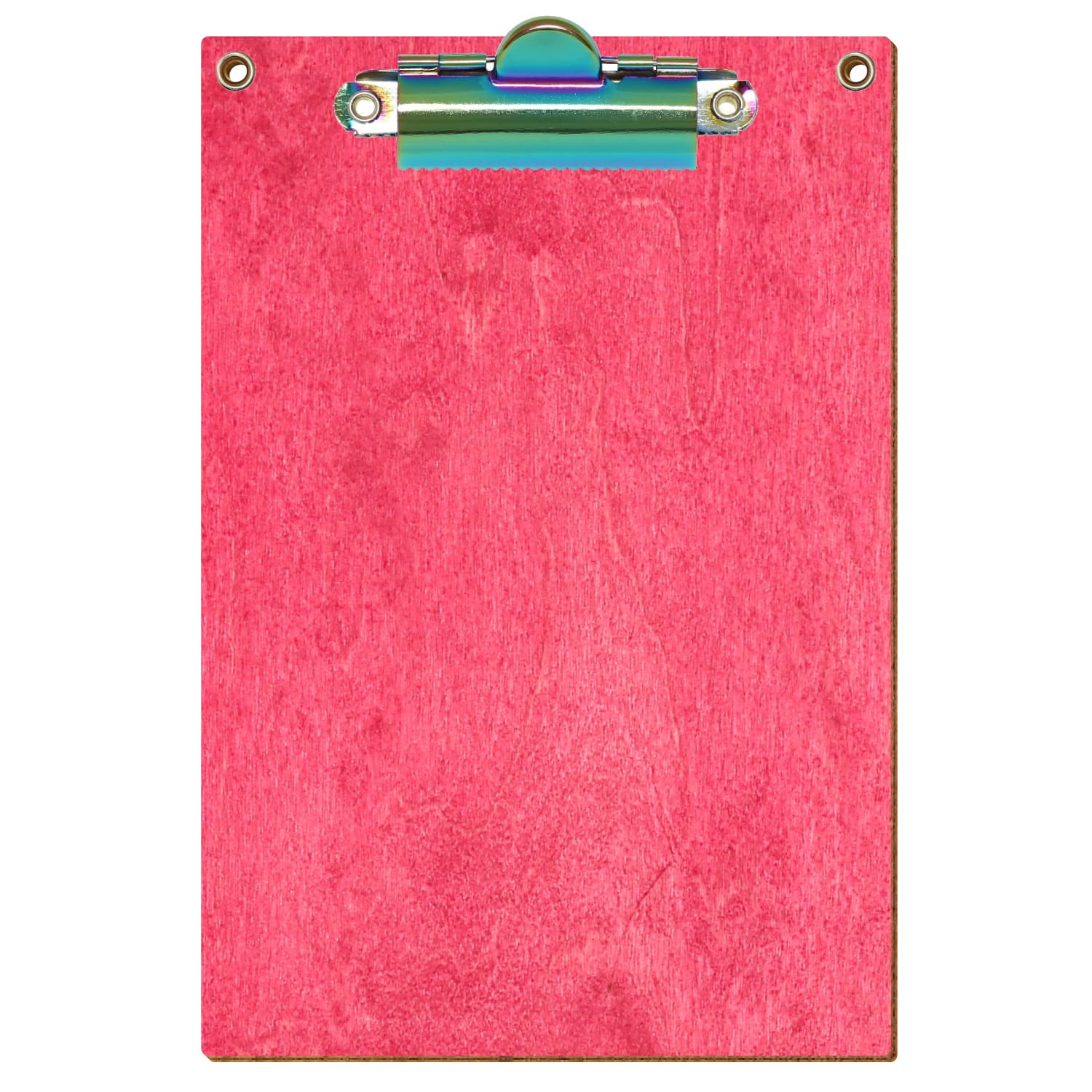 Klemmbrett Standardform Dunkelpink mit 2 Ösen A6 hochkant Zahnklemme Regenbogen