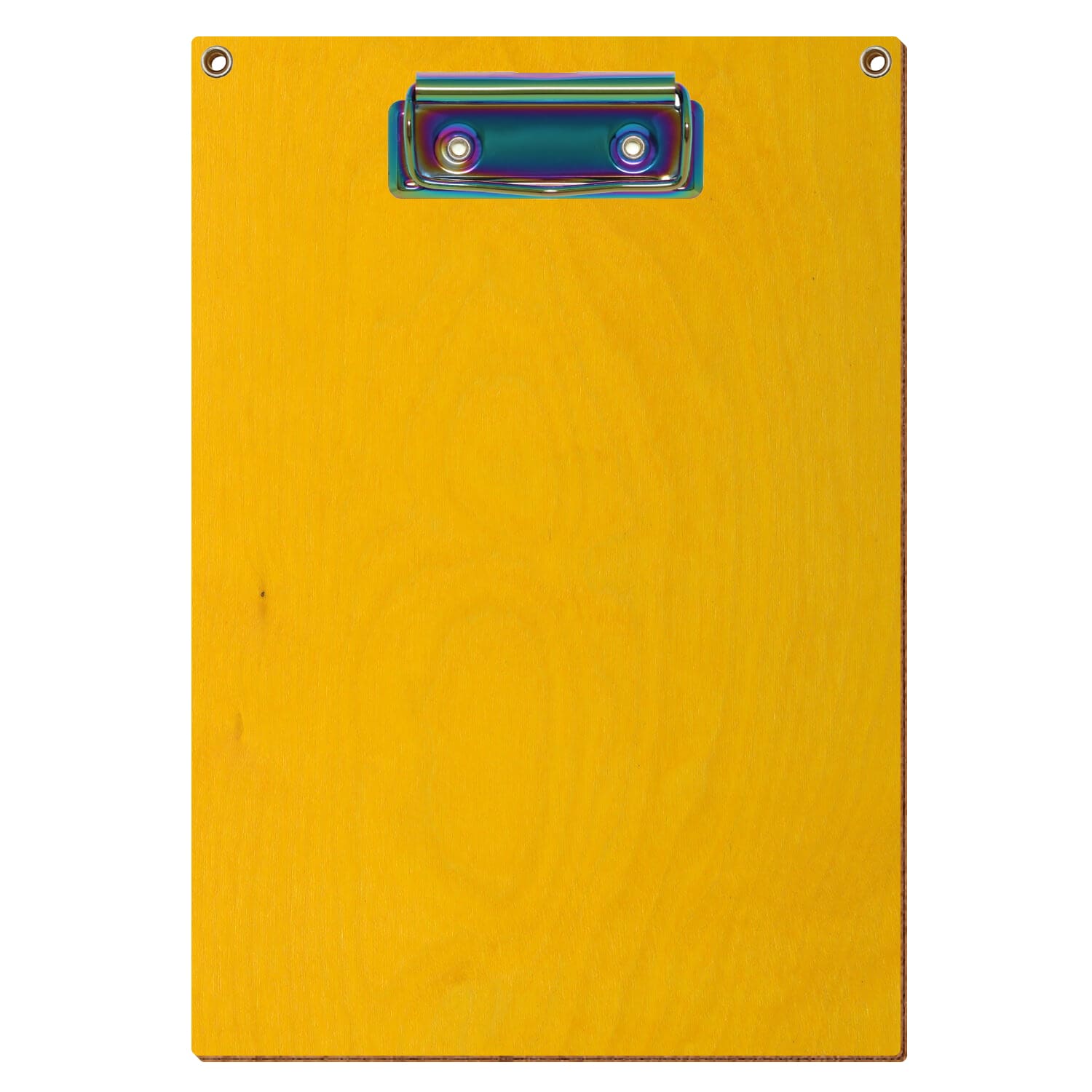 Klemmbrett Standardform Gelb mit 2 Ösen A5 hochkant Bügelklemme Regenbogen