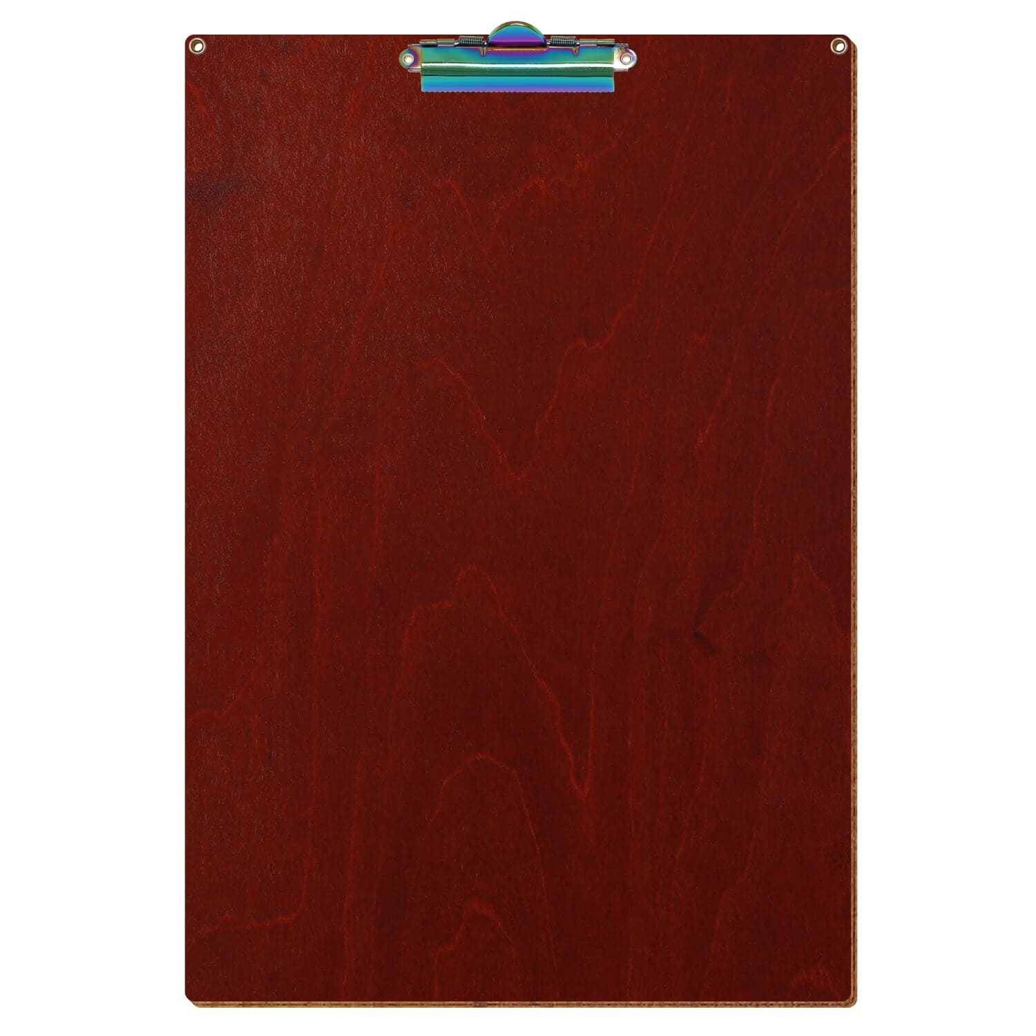 Klemmbrett Standardform Kirschbaum mit 2 Ösen A3 hochkant Zahnklemme Regenbogen