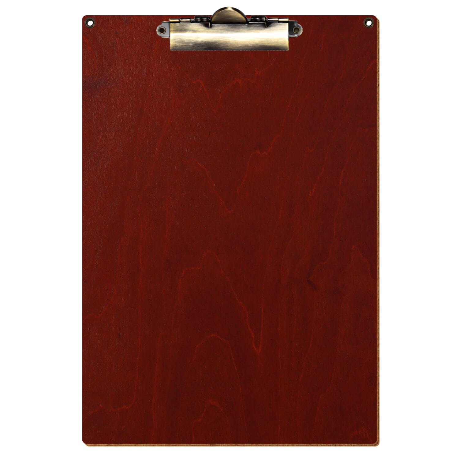 Klemmbrett Standardform Kirschbaum mit 2 Ösen A4 hochkant Zahnklemme antik