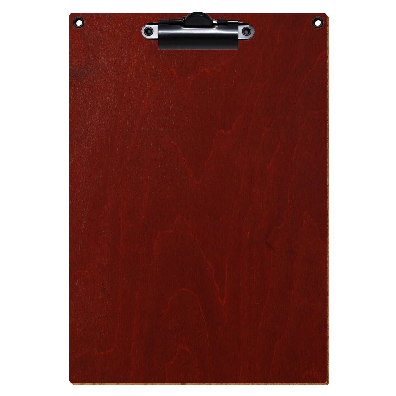 Klemmbrett Standardform Kirschbaum mit 2 Ösen A5 hochkant Zahnklemme schwarz