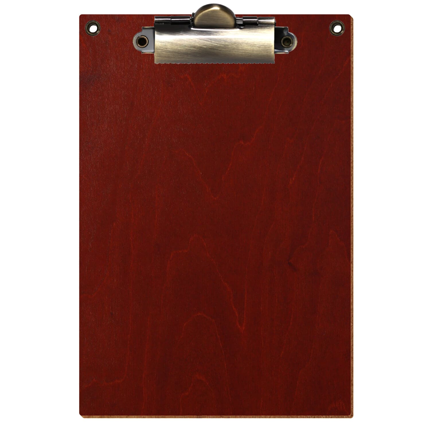 Klemmbrett Standardform Kirschbaum mit 2 Ösen A6 hochkant Zahnklemme antik