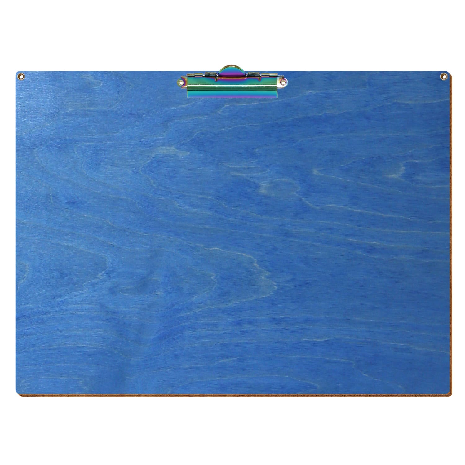 Klemmbrett Standardform Kornblumenblau mit 2 Ösen A3 querkant Zahnklemme Regenbogen