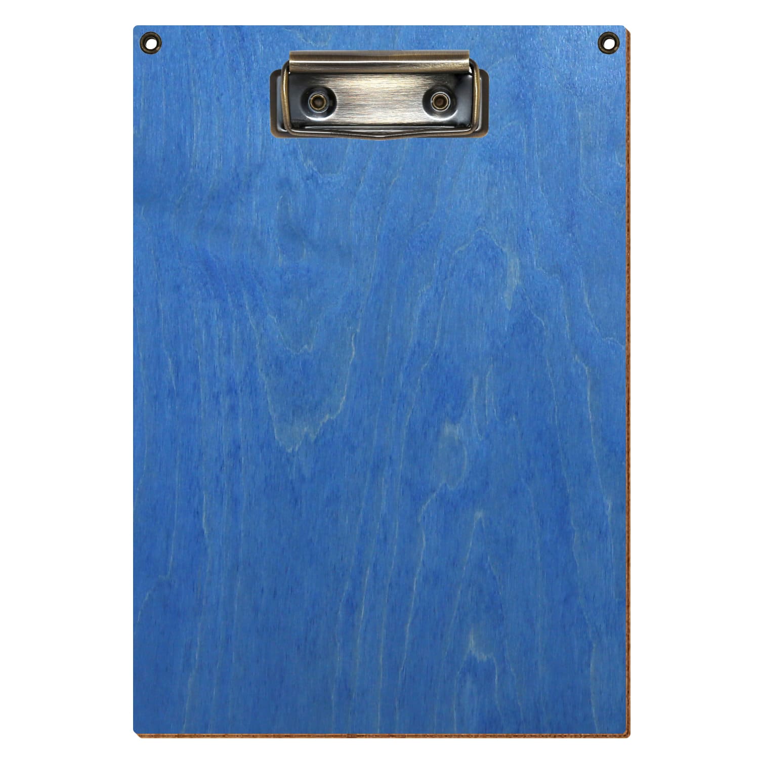 Klemmbrett Standardform Kornblumenblau mit 2 Ösen A5 hochkant Bügelklemme antik