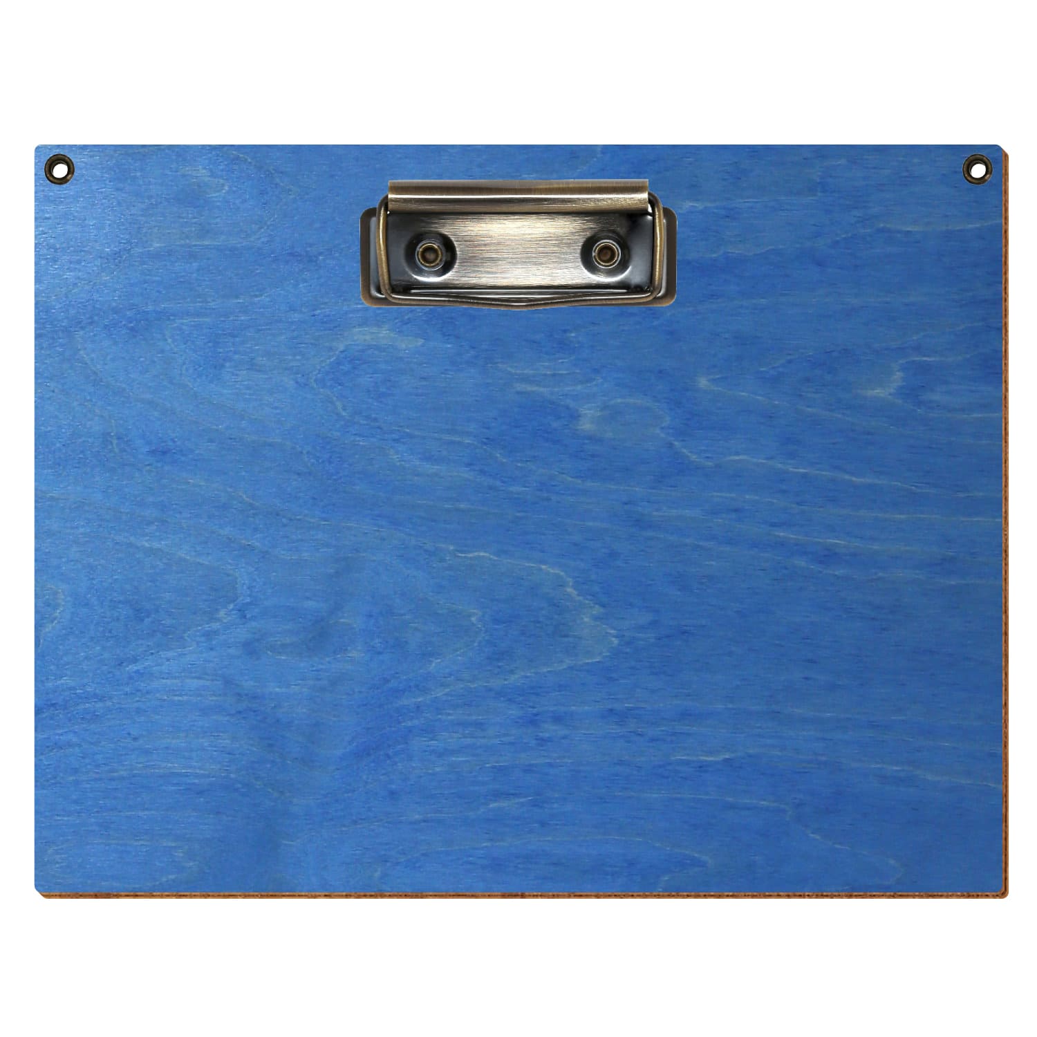 Klemmbrett Standardform Kornblumenblau mit 2 Ösen A5 querkant Bügelklemme antik