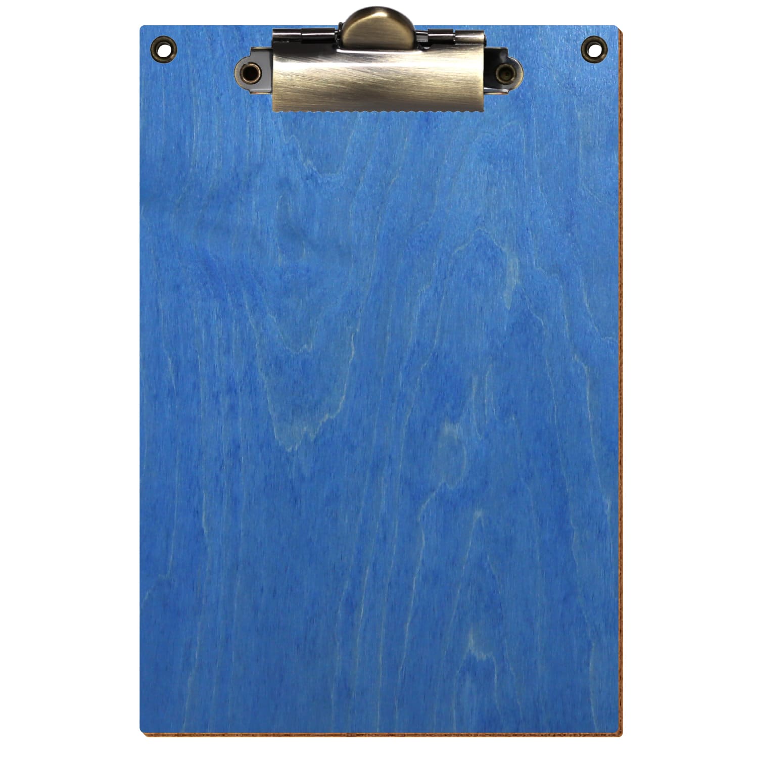 Klemmbrett Standardform Kornblumenblau mit 2 Ösen A6 hochkant Zahnklemme antik