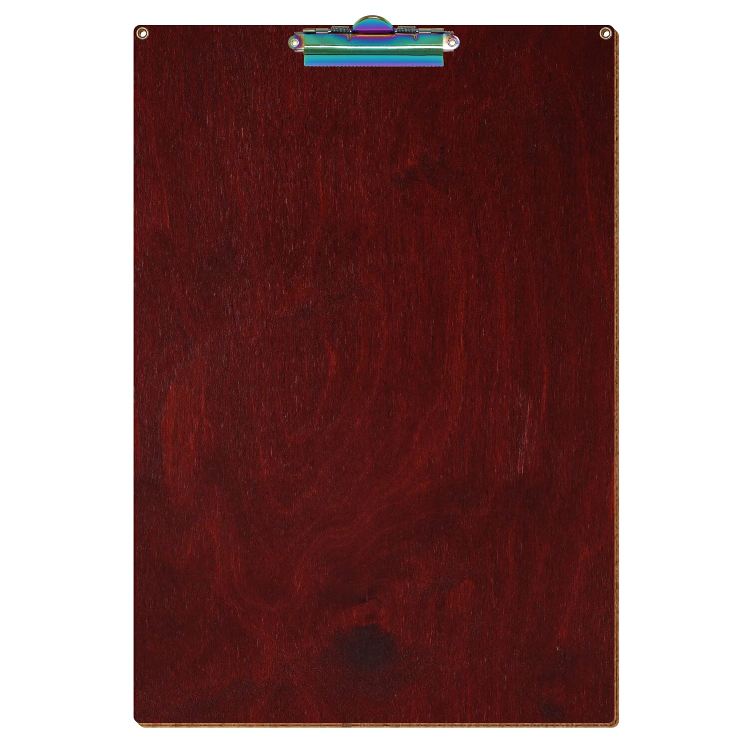 Klemmbrett Standardform Mahagoni mit 2 Ösen A3 hochkant Zahnklemme Regenbogen