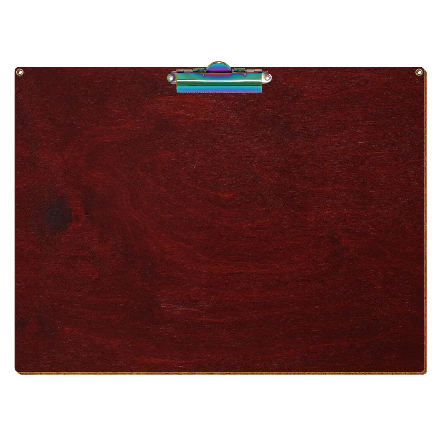 Klemmbrett Standardform Mahagoni mit 2 Ösen A3 querkant Zahnklemme Regenbogen