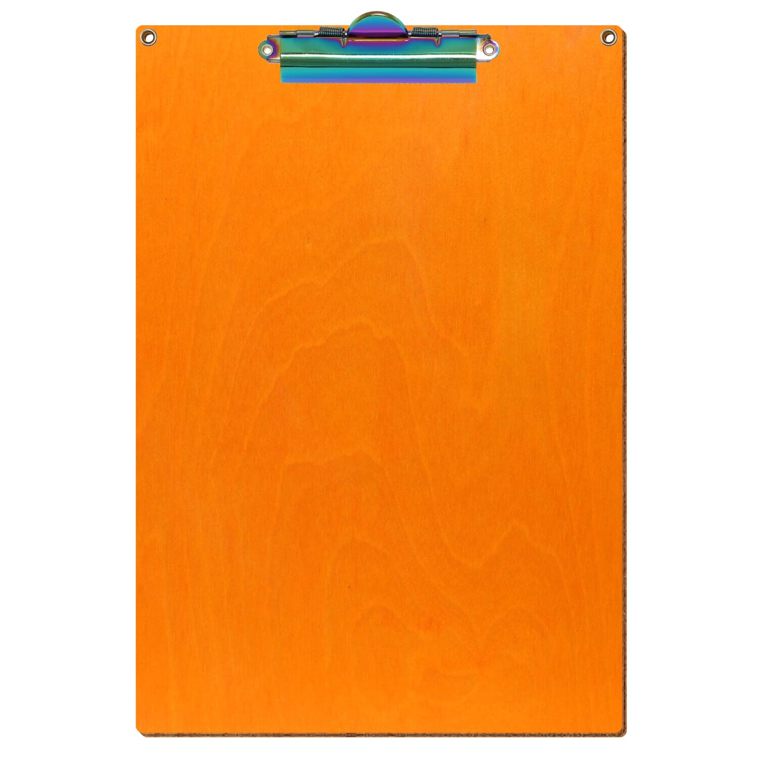 Klemmbrett Standardform Orange mit 2 Ösen A4 hochkant Zahnklemme Regenbogen