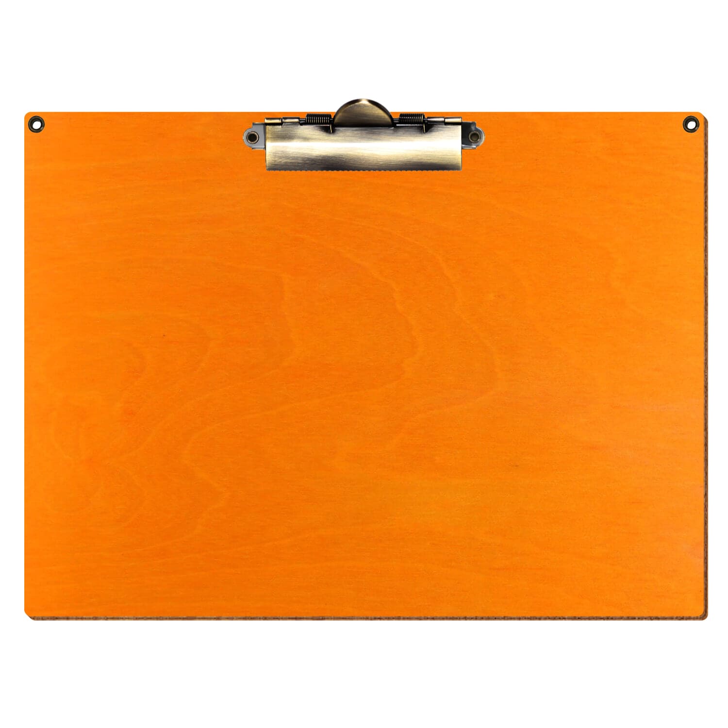 Klemmbrett Standardform Orange mit 2 Ösen A4 querkant Zahnklemme antik
