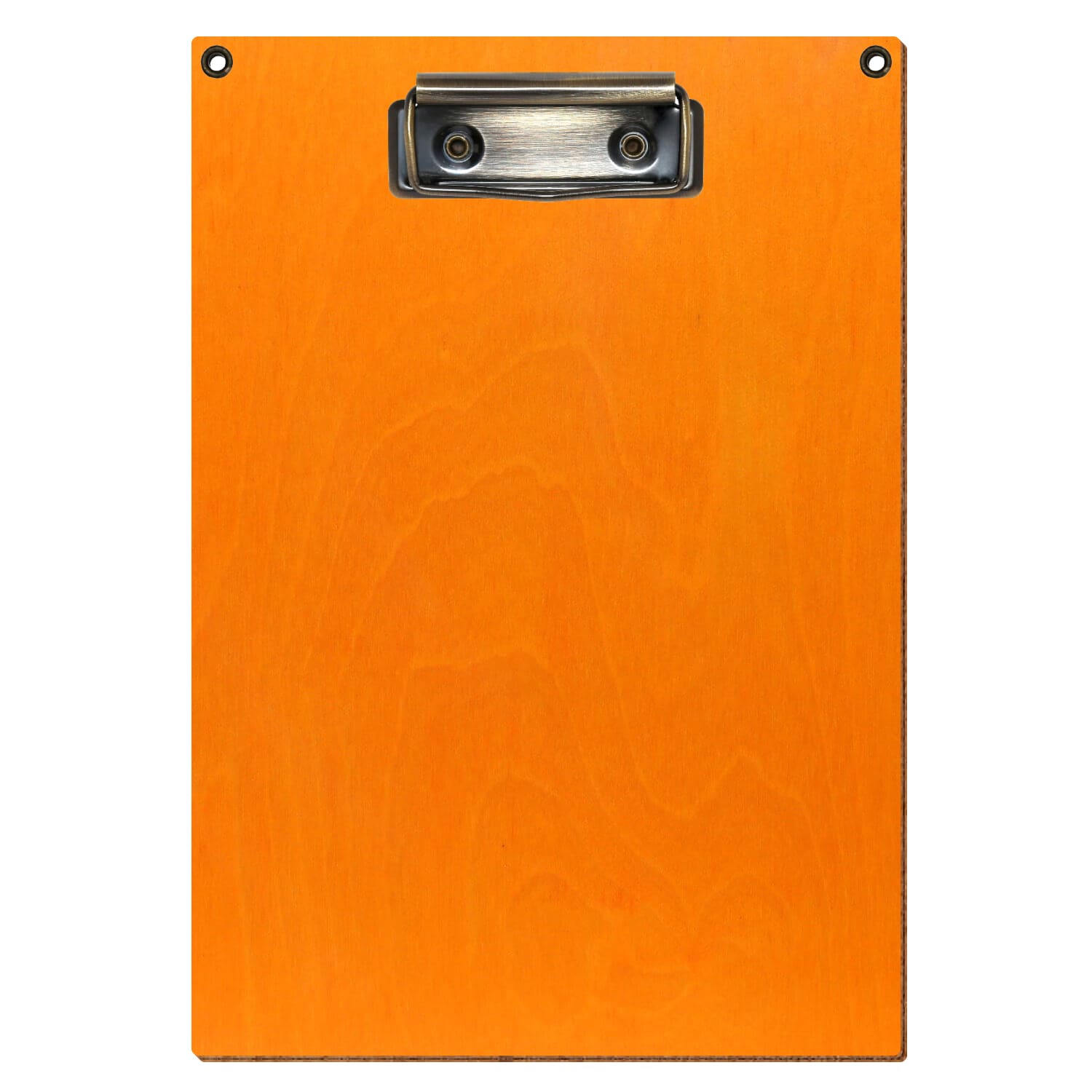 Klemmbrett Standardform Orange mit 2 Ösen A5 hochkant Bügelklemme antik