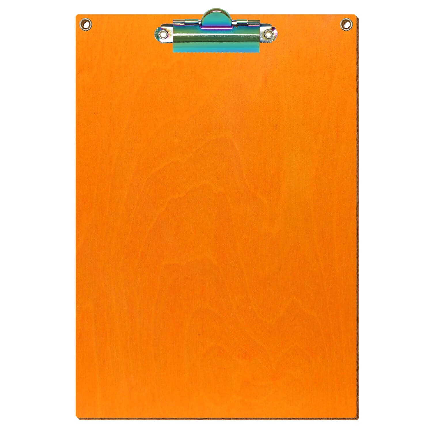 Klemmbrett Standardform Orange mit 2 Ösen A5 hochkant Zahnklemme Regenbogen
