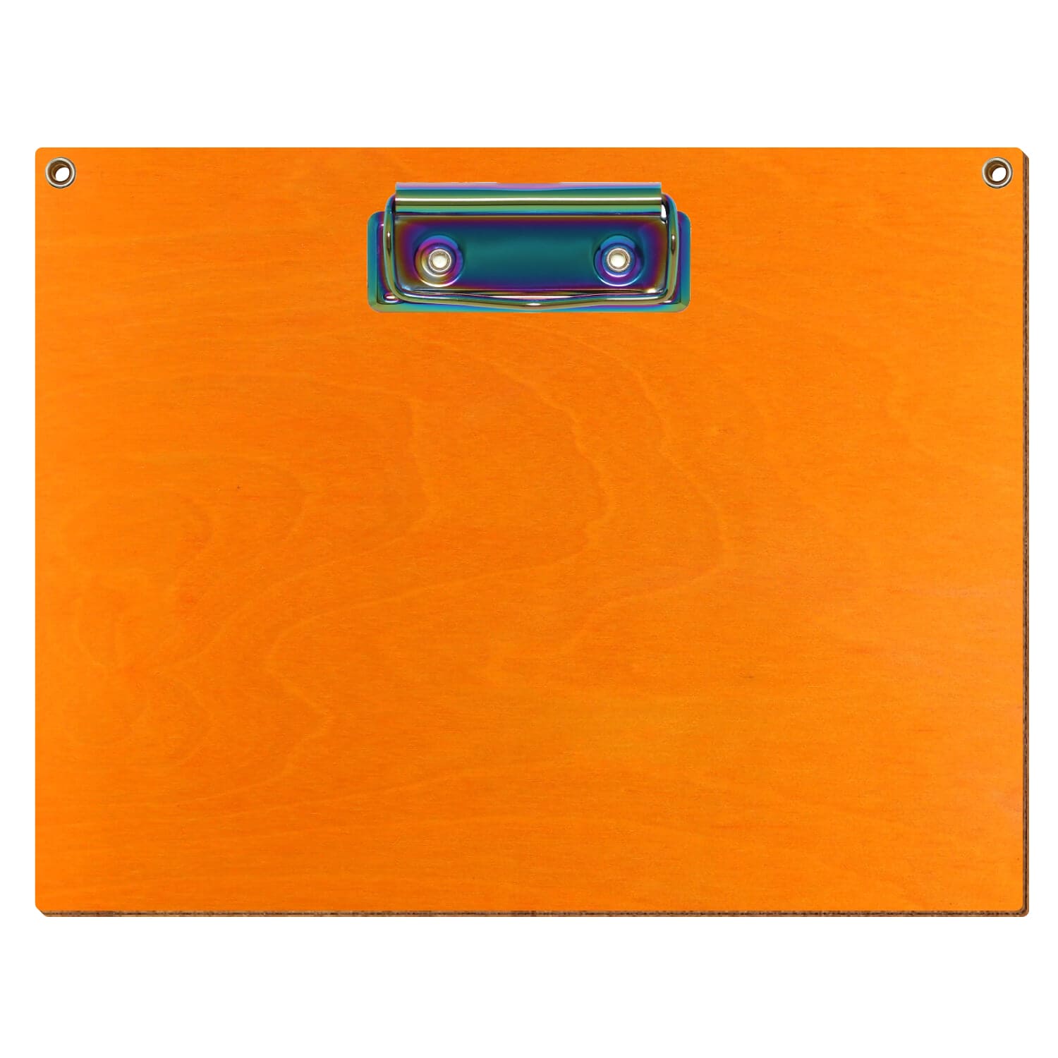 Klemmbrett Standardform Orange mit 2 Ösen A5 querkant Bügelklemme Regenbogen