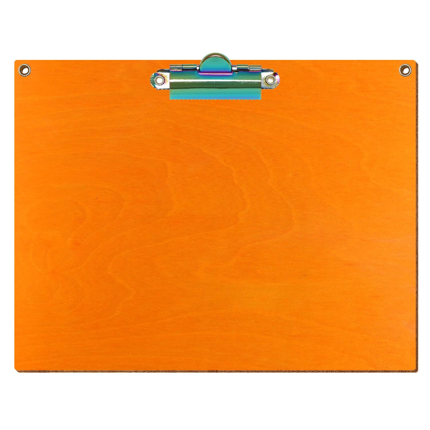 Klemmbrett Standardform Orange mit 2 Ösen A5 querkant Zahnklemme Regenbogen