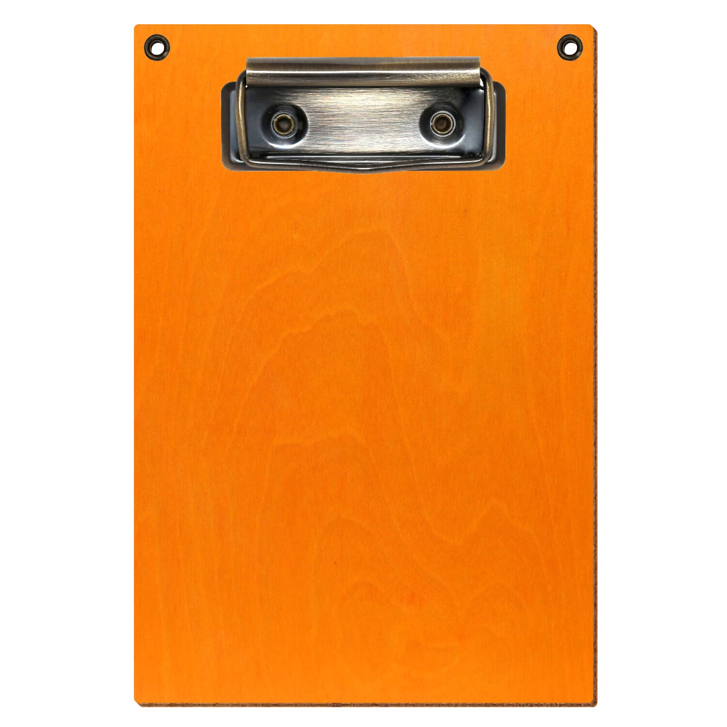 Klemmbrett Standardform Orange mit 2 Ösen A6 hochkant Bügelklemme antik