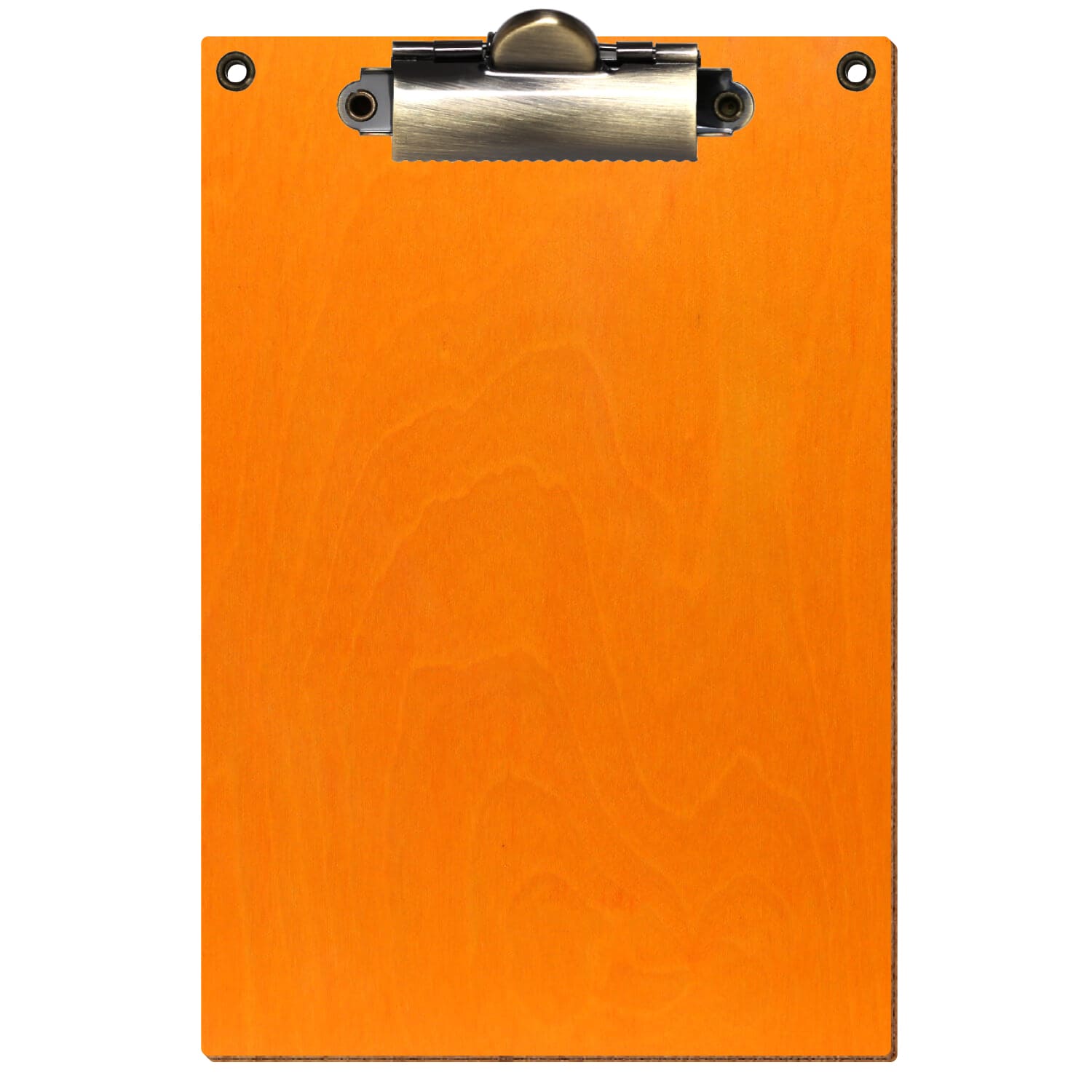Klemmbrett Standardform Orange mit 2 Ösen A6 hochkant Zahnklemme antik