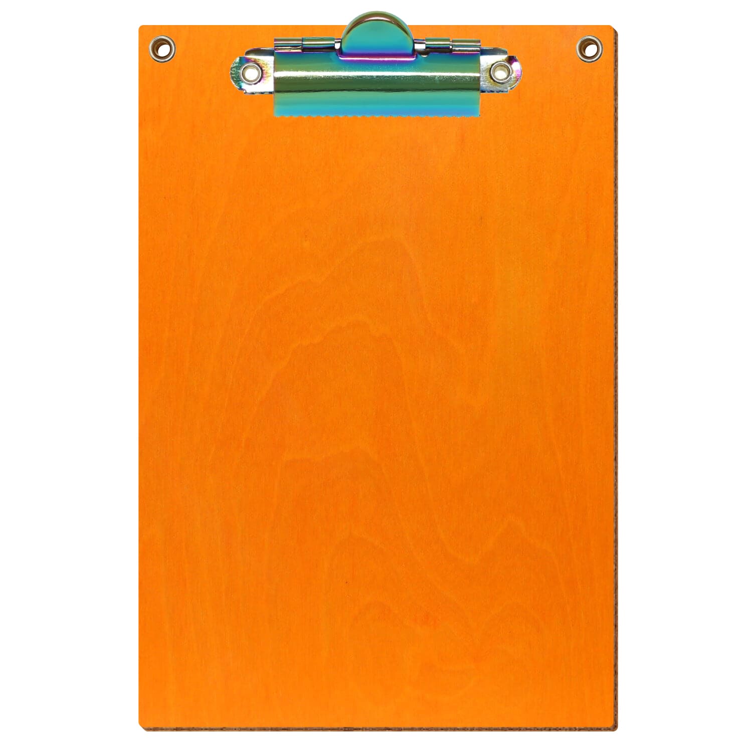 Klemmbrett Standardform Orange mit 2 Ösen A6 hochkant Zahnklemme Regenbogen