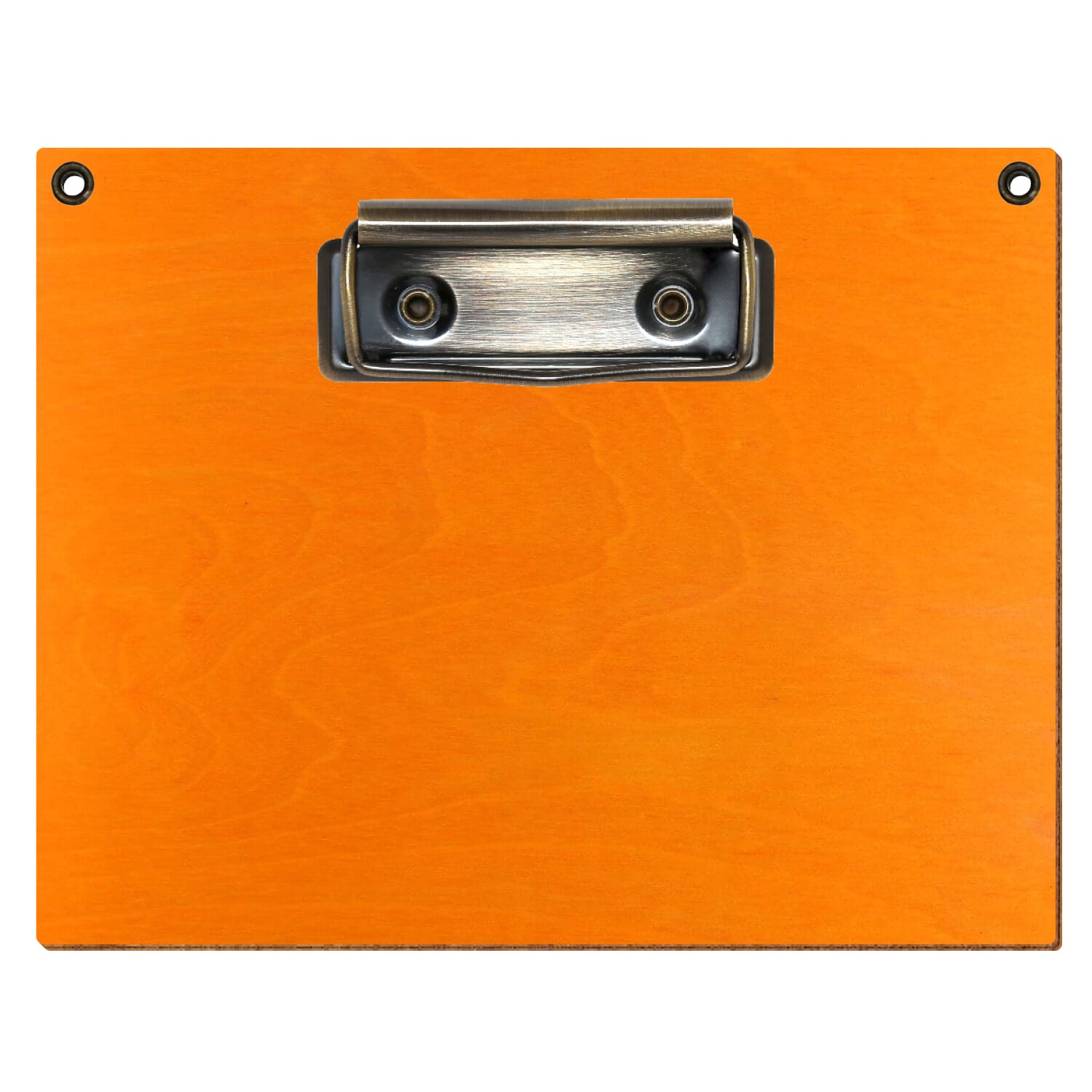 Klemmbrett Standardform Orange mit 2 Ösen A6 querkant Bügelklemme antik