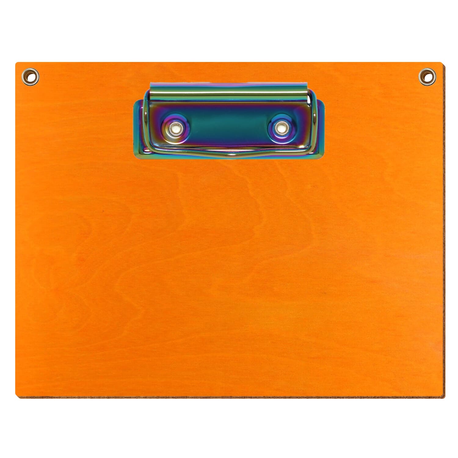 Klemmbrett Standardform Orange mit 2 Ösen A6 querkant Bügelklemme Regenbogen