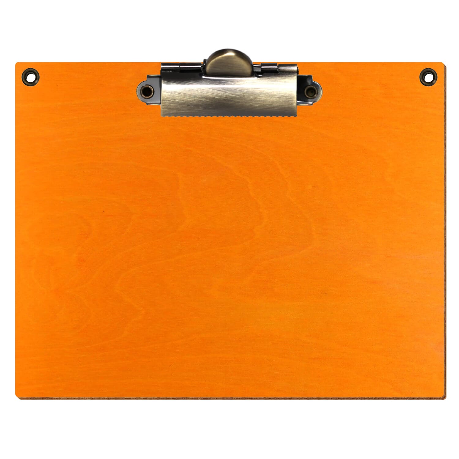 Klemmbrett Standardform Orange mit 2 Ösen A6 querkant Zahnklemme antik