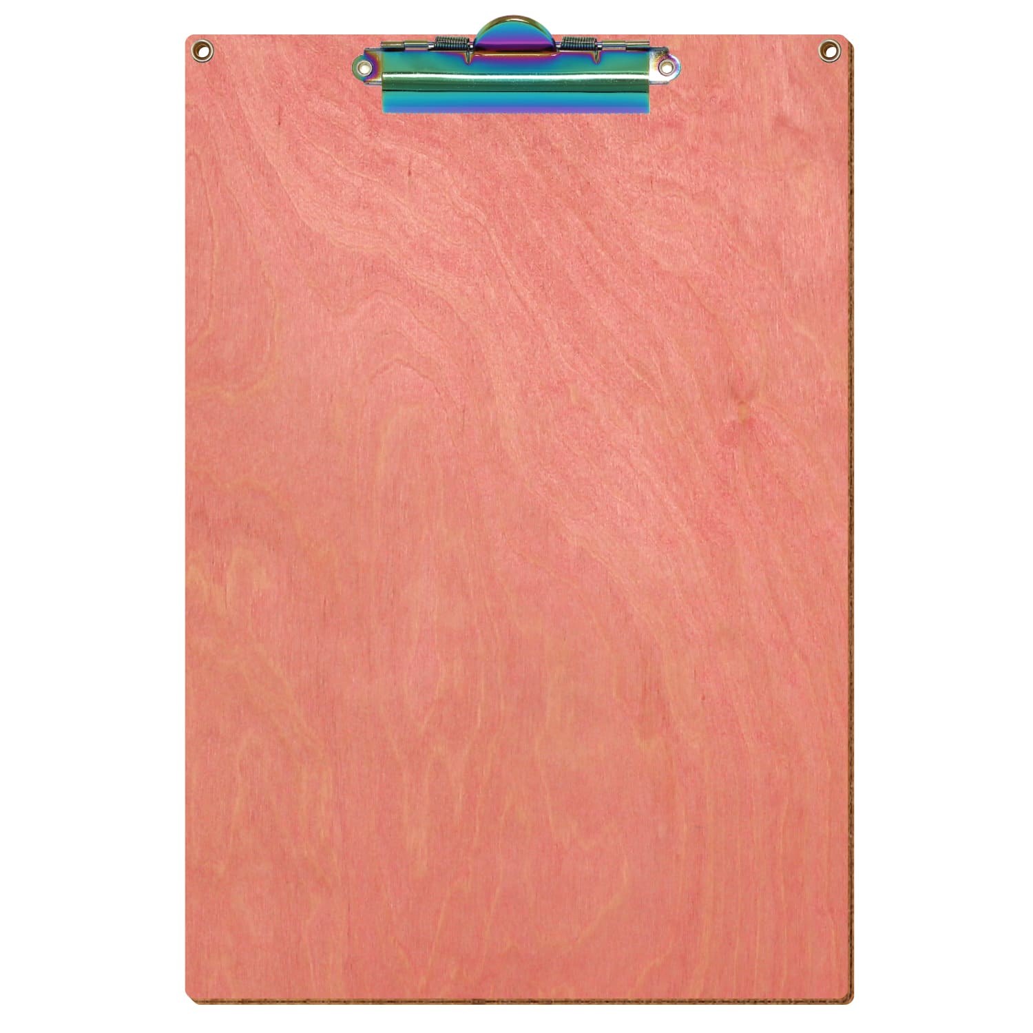 Klemmbrett Standardform Rosa mit 2 Ösen A4 hochkant Zahnklemme Regenbogen