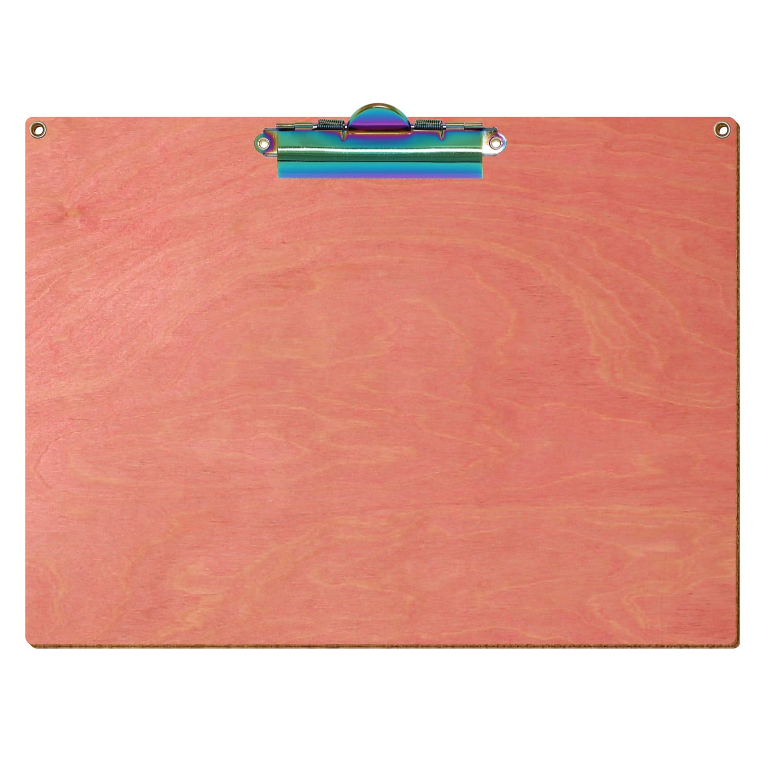Klemmbrett Standardform Rosa mit 2 Ösen A4 querkant Zahnklemme Regenbogen