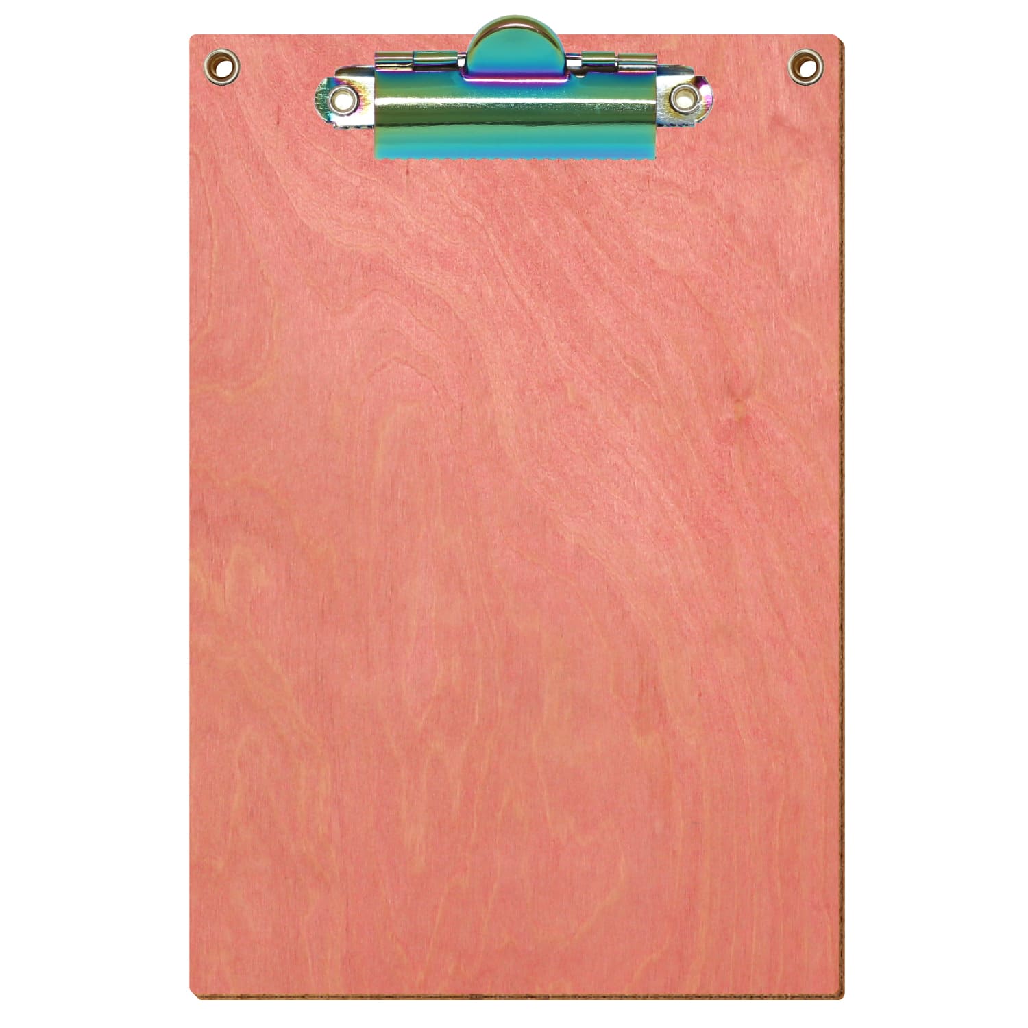 Klemmbrett Standardform Rosa mit 2 Ösen A6 hochkant Zahnklemme Regenbogen