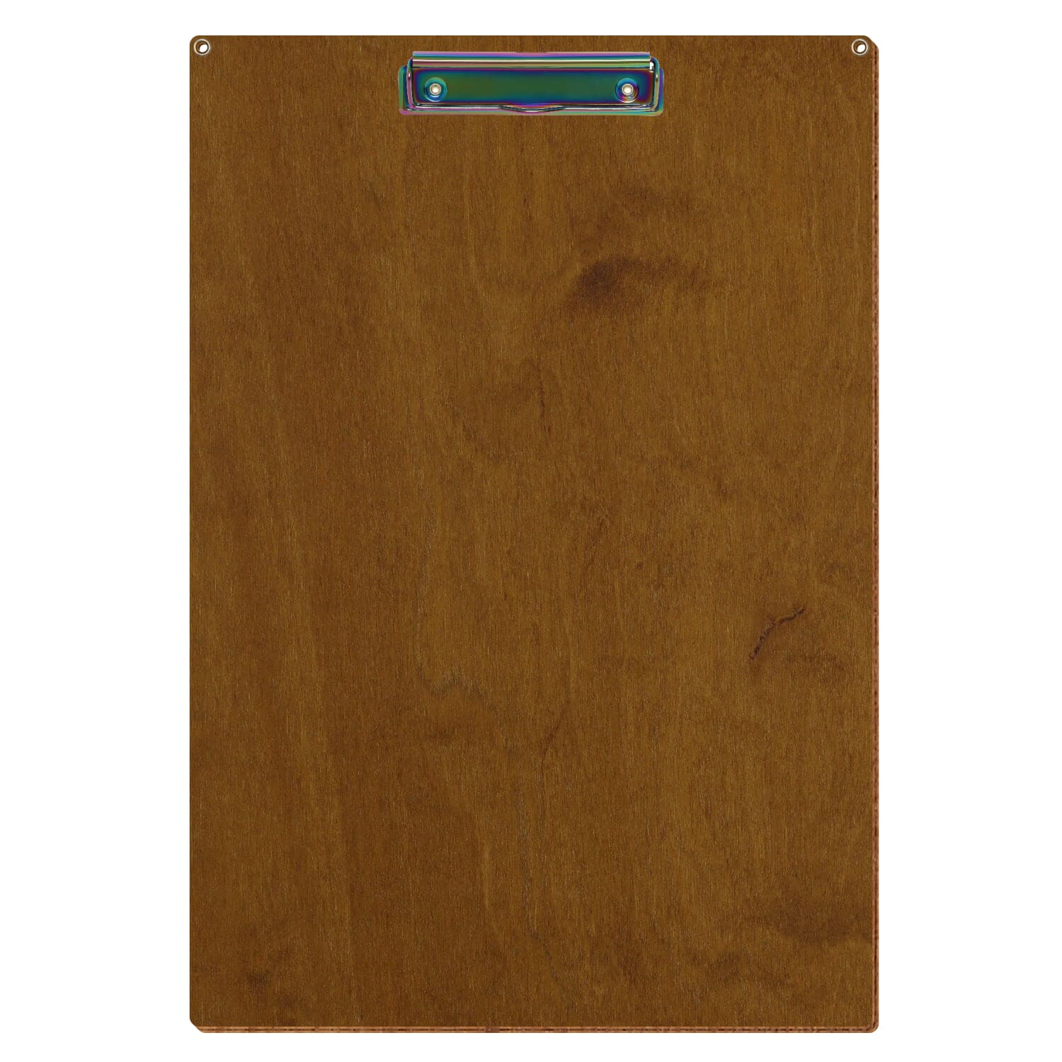 Klemmbrett Standardform Teak mit 2 Ösen A3 hochkant Bügelklemme Regenbogen
