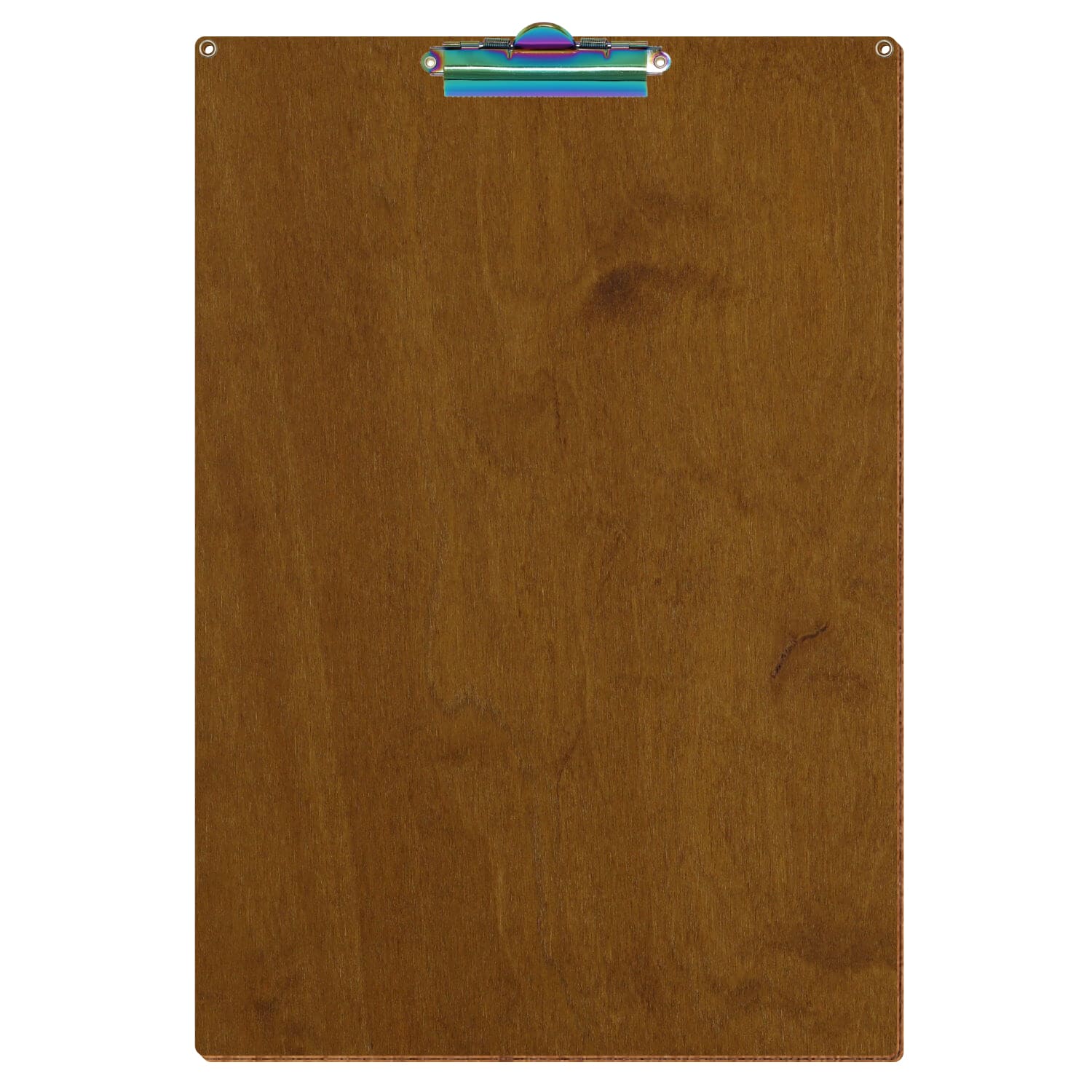 Klemmbrett Standardform Teak mit 2 Ösen A3 hochkant Zahnklemme Regenbogen