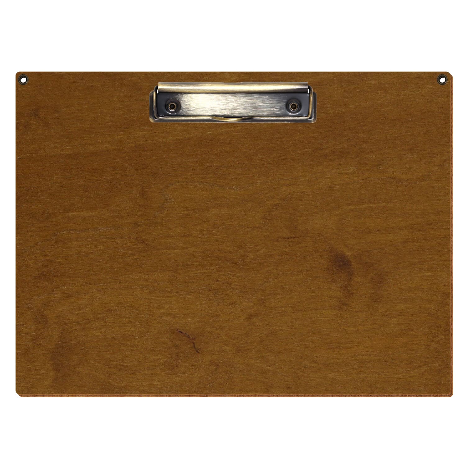 Klemmbrett Standardform Teak mit 2 Ösen A4 querkant Bügelklemme antik