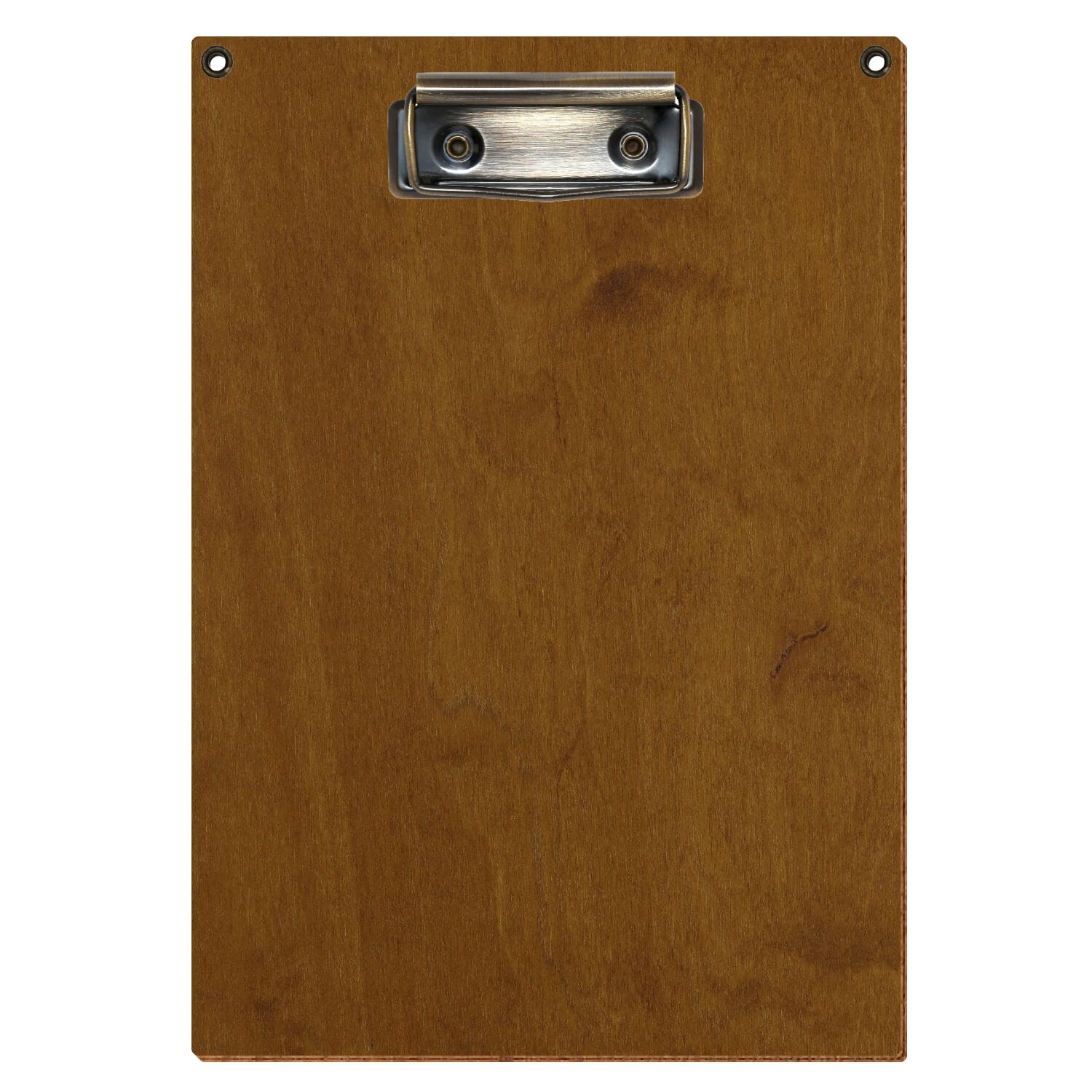 Klemmbrett Standardform Teak mit 2 Ösen A5 hochkant Bügelklemme antik
