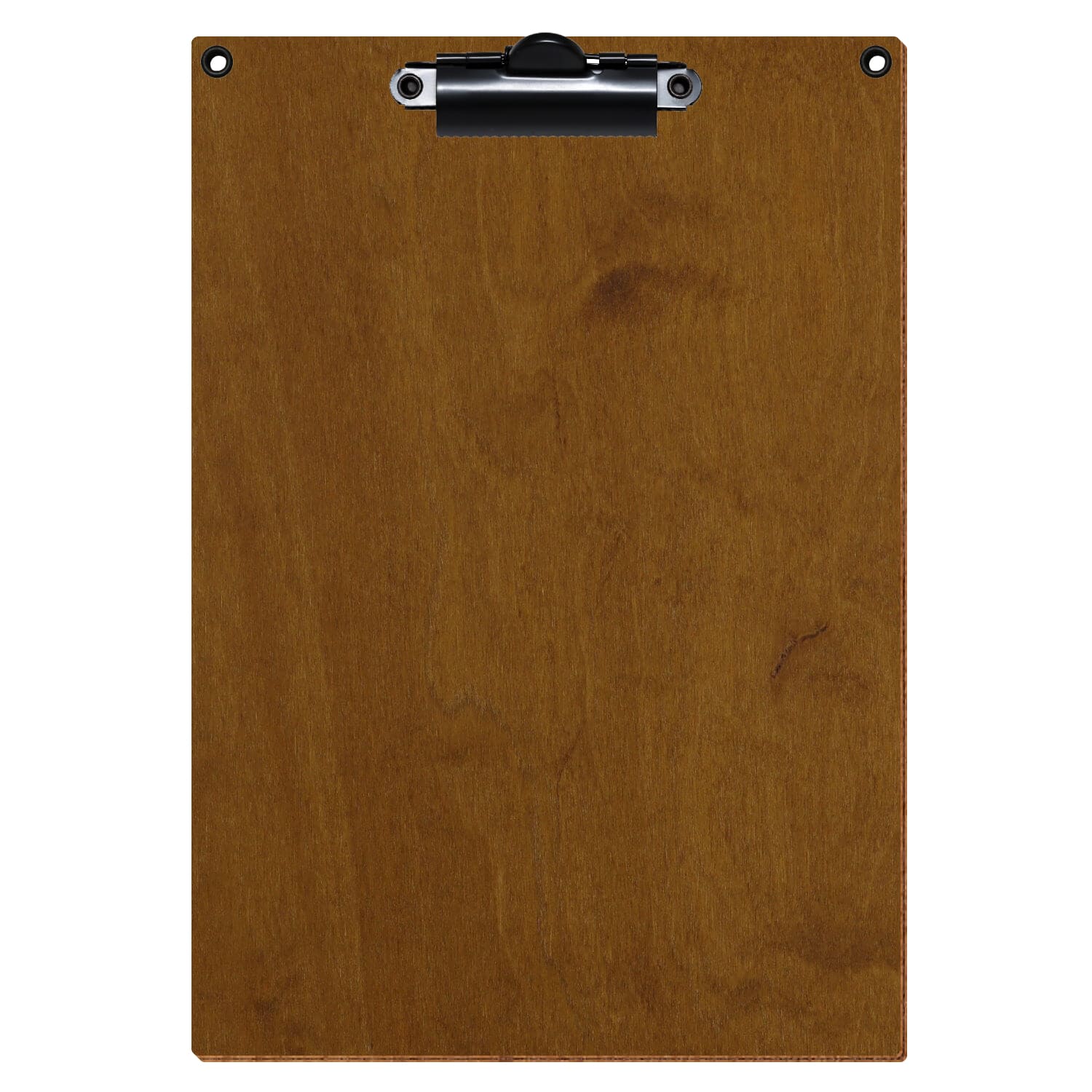 Klemmbrett Standardform Teak mit 2 Ösen A5 hochkant Zahnklemme schwarz