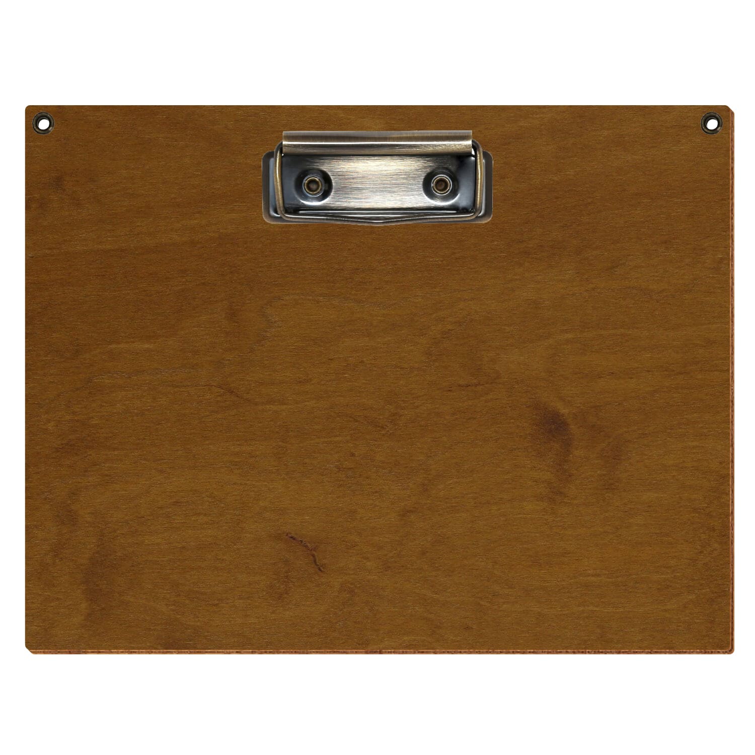 Klemmbrett Standardform Teak mit 2 Ösen A5 querkant Bügelklemme antik