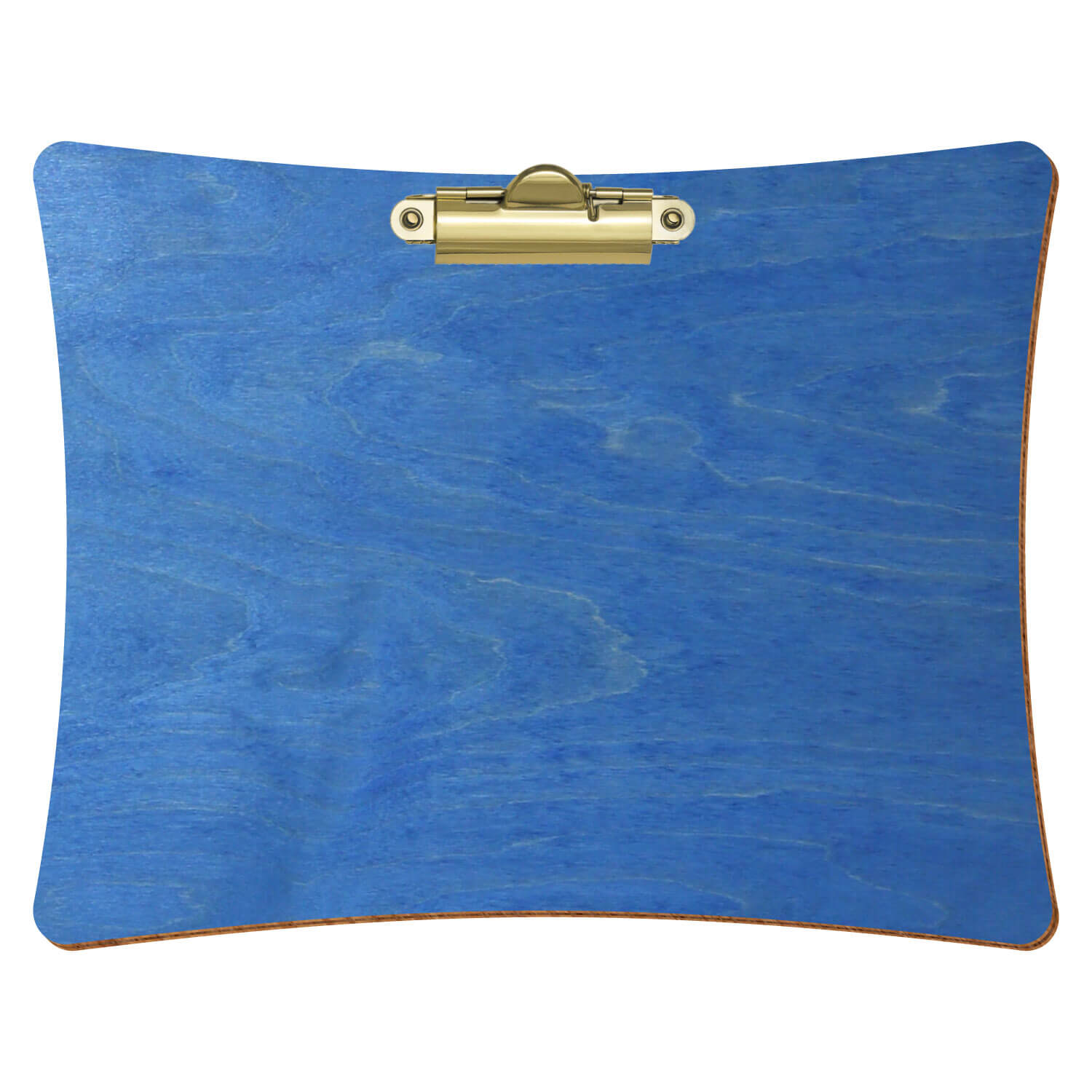 Klemmbrett konkav Kornblumenblau A5 querkant Zahnklemme gold